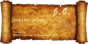 Jokits Orion névjegykártya